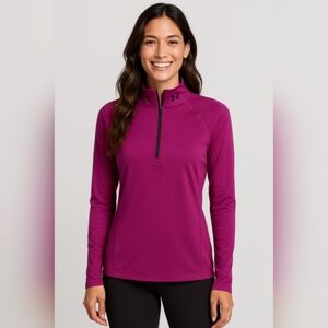 UNDER ARMOUR Heat Tech Half Zip, Size S